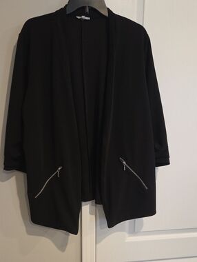 Black Open Front Blazer